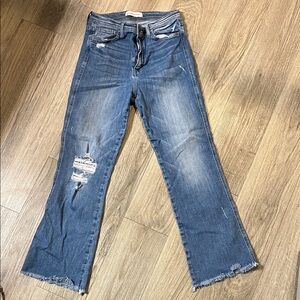Flying Monkey Blue Distressed Ankle Jeans